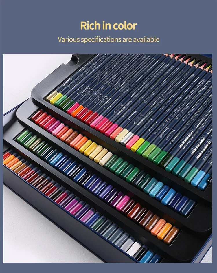 Professionelles Aquarellstift-Set 12/24/36/48/72/120 Farbige Wasserlösliche Zeichenstifte mit Feinem Pinsel Kunstbedarf – Detail 20