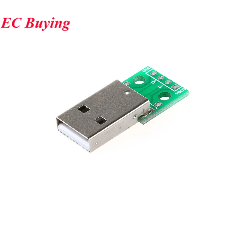 10pcs/1pc USB2.0 Male to 4P DIP Switch Adapter Board Module USB 2.0 Turn 4 Pin PCB Plate Converter Mobile Phone Power Data Cable