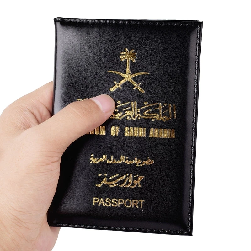 Couverture de passeport en cuir PU, étui de protection, porte-carte de crédit, Arabie saoudite