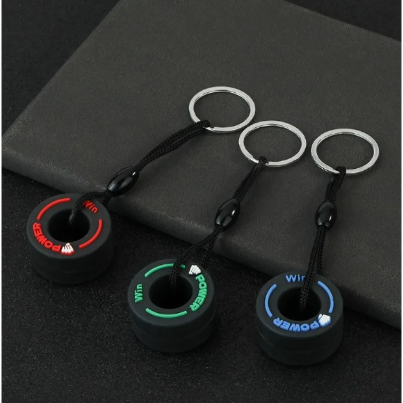 Mini Racing Car Tire Keychain Car Key Accessory PVC Tire Pendant A Great Car Gift for Friends.