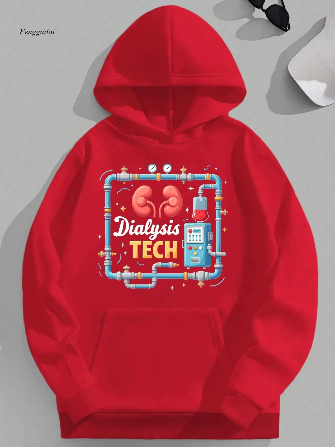 

Толстовка с капюшоном | Медицинская иллюстрация Dialysis Tech, повседневный стиль, длинный рукав, легкая эластичная ткань