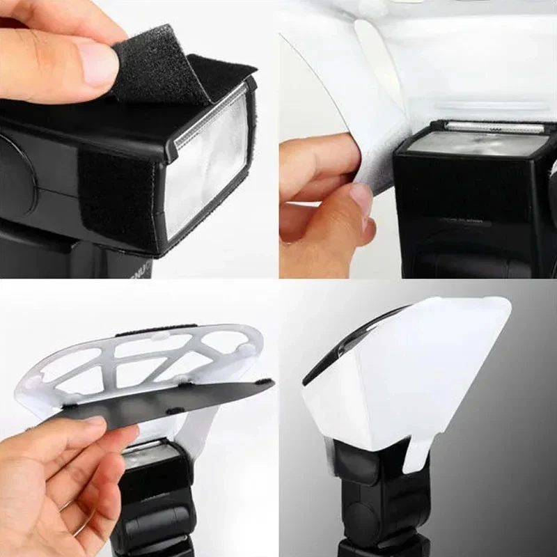 Universal 3 Color Flash Light Speedlite Diffuser Softbox Reflector For GODOX Canon Nikon Olympus Sony Yongnuo Flash Diffuser