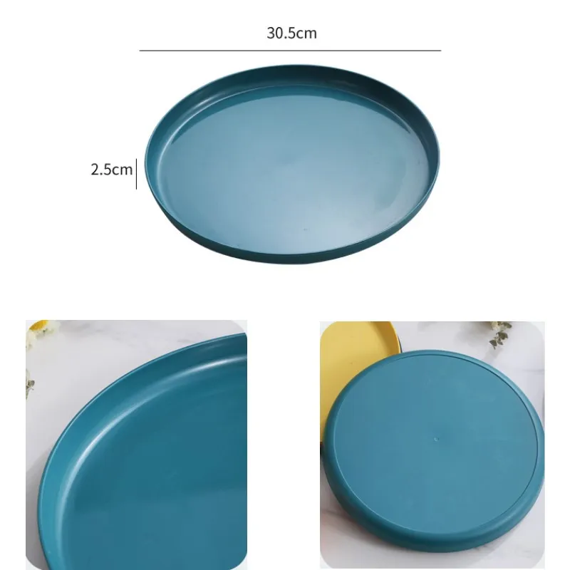 Nordic Outdoor Wheat Straw Plates - Large Plastic Bone Spitting Fruit Vegetable Tableware for Dry Foods - 1/6/10pcs Set view 4