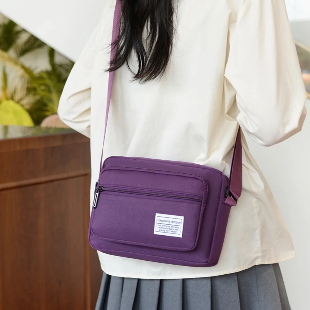

Fashion Large Capacity Shoulder Bag Oxford Zipper Solid Color Underarm Bag Multi Layered Crossbody Bag