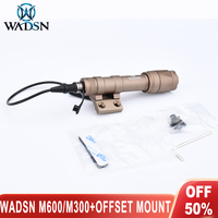WADSN M600C M300A Metal Flashlight M600 White Light Scout Light With Offset Mount Fit Mlok Keymod Rail LED Airsoft Hunting Lamp