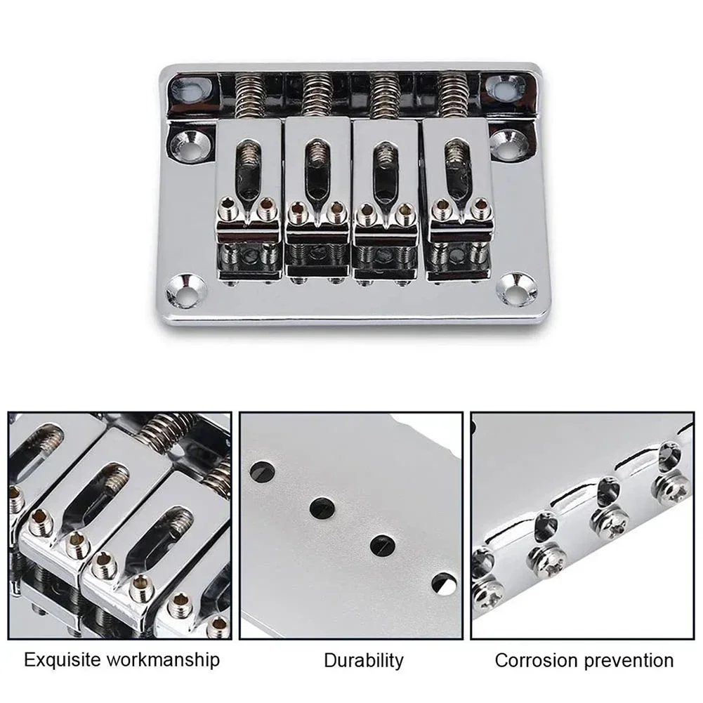 Ponte de guitarra de 4 cordas, peça traseira rígida, ukulele ajustável para guitarras cigarbox, acessório, ponte durável, nova qualidade