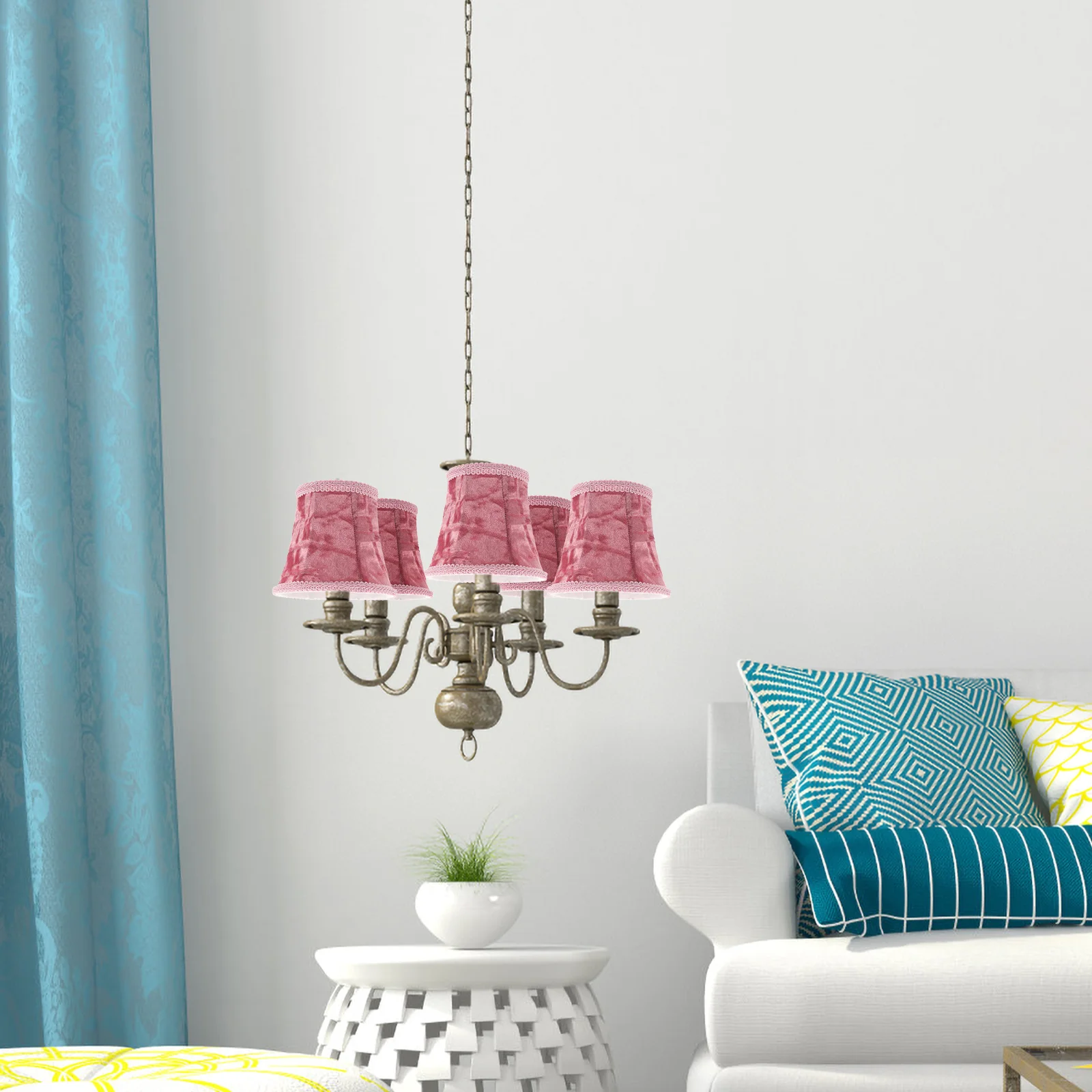 Small Lampshade Indoor Light Clip On Retro Style Lamp Shade Cloth Shade lampshades small small lamp shade