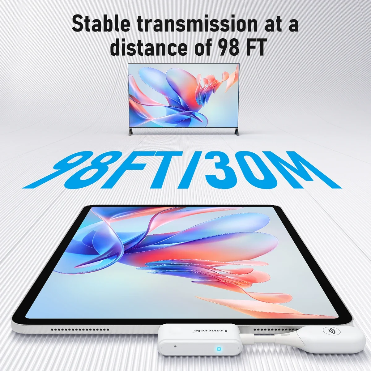 Wireless Transmitter Receiver Extender Kit 30M/164FT Wireless Display Dongle for TV Camera Streaming Projector Video Transmissio