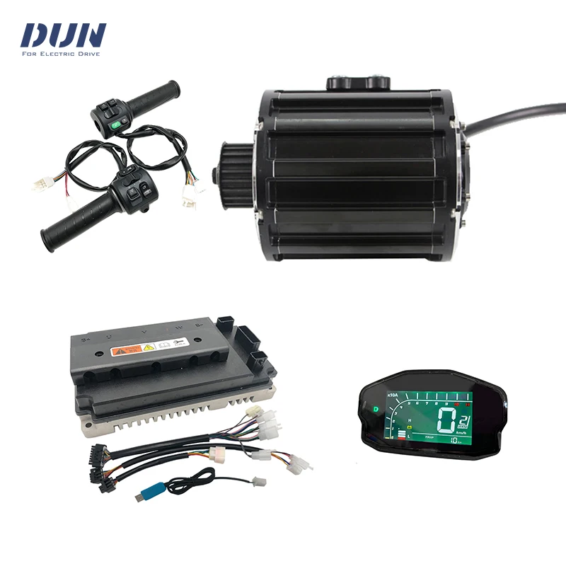 QS120 2000W 4600RPM 70H with Pully or 428 Sprocket PMSM Mid Drive Motor with Volt EM100 Controller and DKD Display Throttle Kits