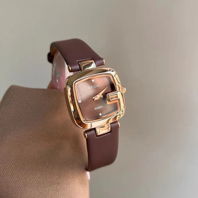 

2026 New Model Square Simple Women'S Quartz Watch With Leather Strap - High-Quality Women'S Wristwatch - Women'S Gift