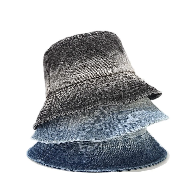 

Contrast color washed retro basin hat female tide spring and summer outdoor sunscreen sun hat