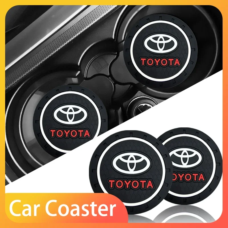 

2pcs Car Heat-resisting Coaster Silica Gel Water Cup Slot Dirt Pad For Toyota Prius Avensis Rav4 Auris Yaris Verso Land Cruiser