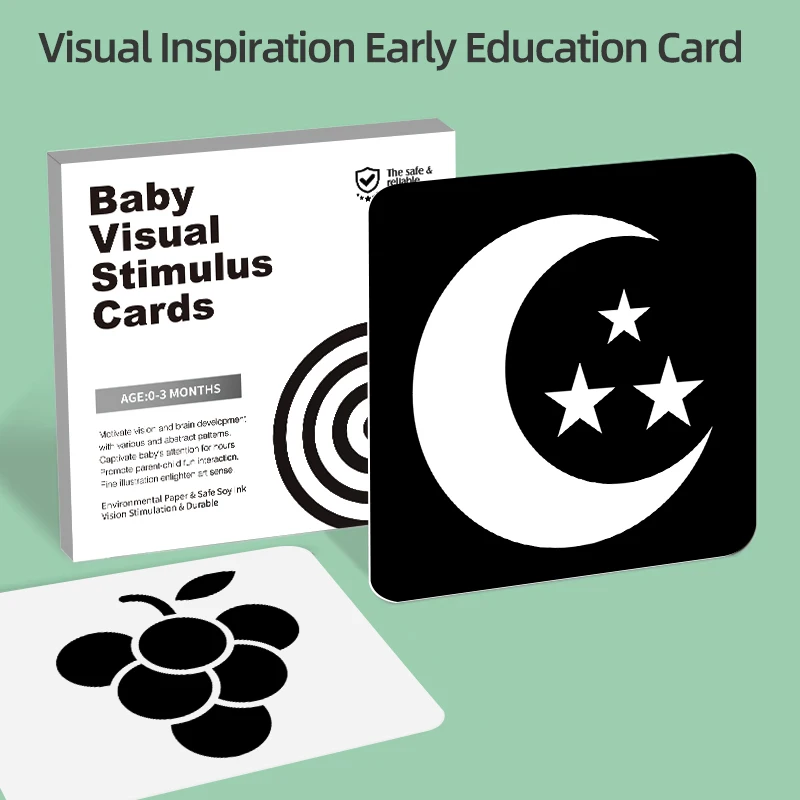 Infant visual stimulation cognitive training black and white cards for 0-3-year-old newborn enlightenment toys