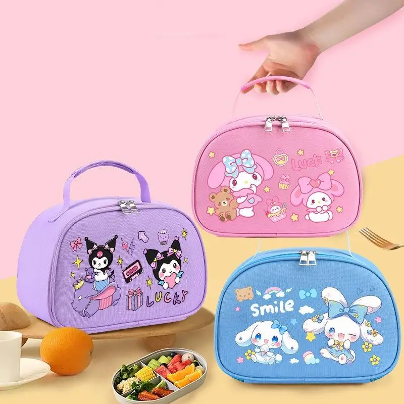 

Sanrio Office Worker Bento Термосумка Kuromi My Melody Student Мультфильм Водонепроницаемая большая вместительная сумка для ланча Портативная Kawaii