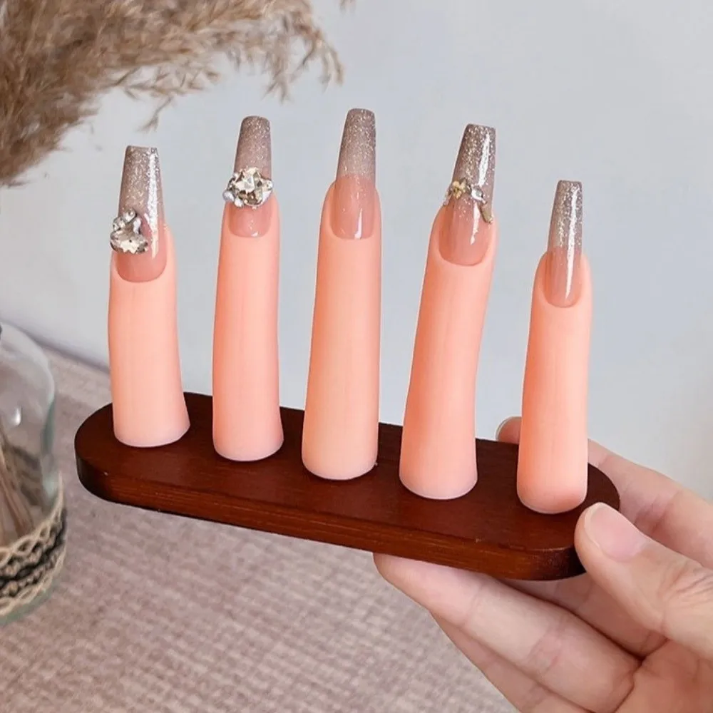5Pcs/Set Silicone Fake Nail Art Finger Model With Magnet Display Stand Silicone Practice Fingers Nail Display Can Be Insert