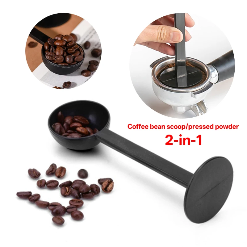 

Black long handled coffee spoon, multifunctional plastic coffee measuring and tamping spoon, powder spoon, coffee kitchen tool,