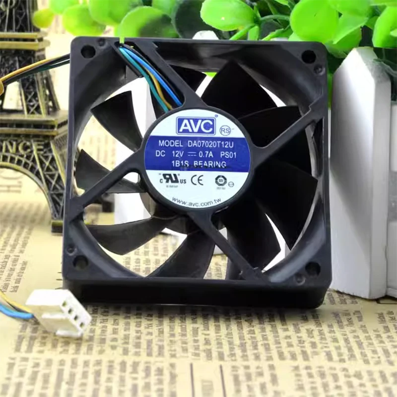 DA07020T12U 4300 U/min 12 V 0,7 A 70 x 70 x 20 mm 4-Draht-Gehäuselüfter mit hoher Windgeschwindigkeit