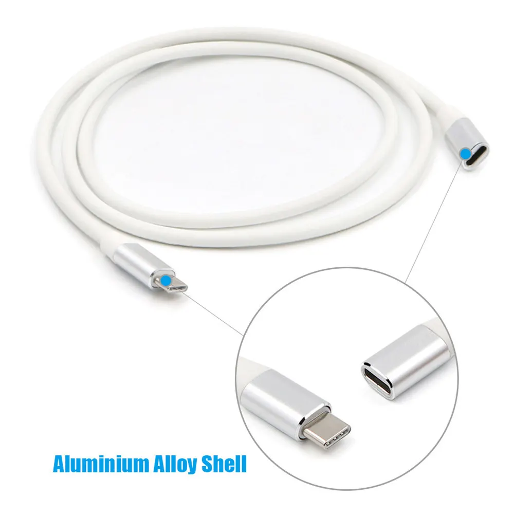 1 Meter Type-C Extension Cable USB 3.1 Male to Female Extender Cord Flexible Charging Data Cable Compatible Note 8
