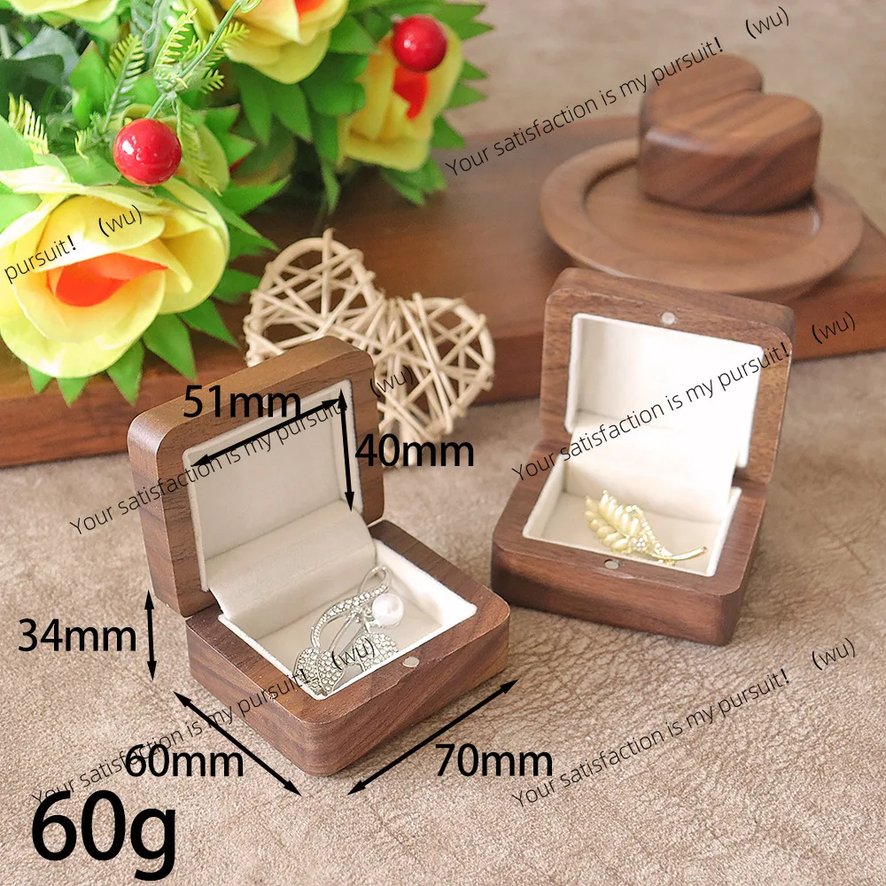 Jewelry Packaging Box Women's Flannel Brooch Box Hook Ring Box Medal Badge  Women's Pin Brooch Wood Gift
