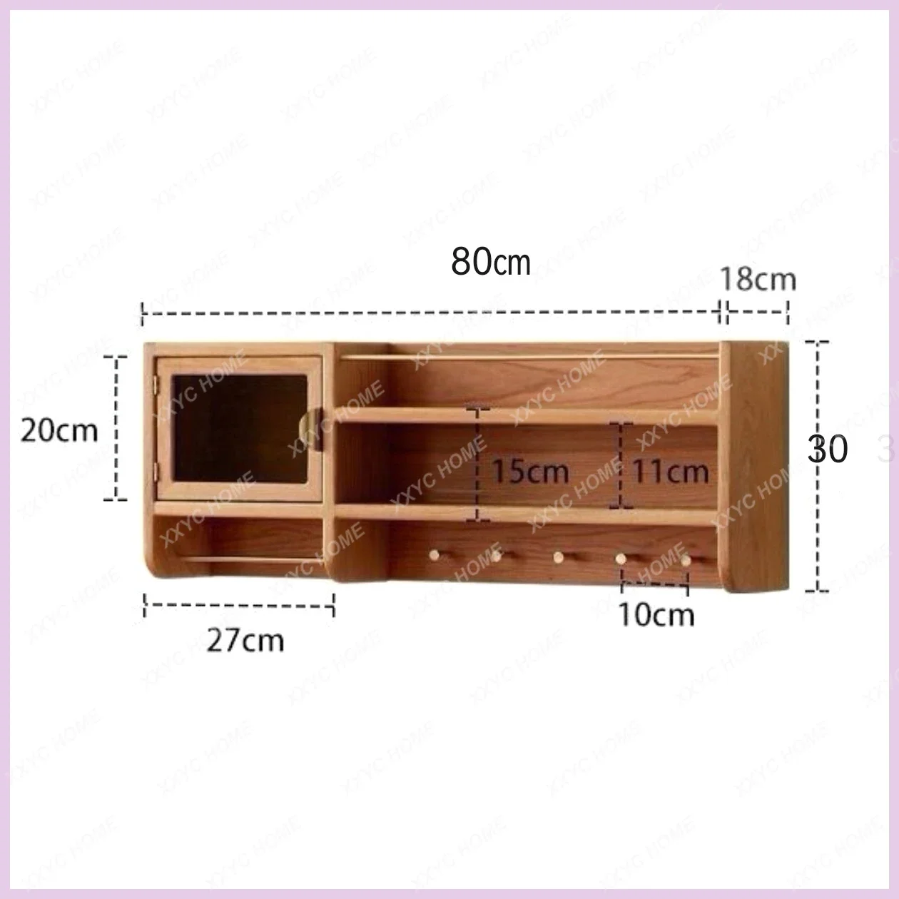 A Japanese-Style Wall Solid Wood Wall Cupboard Wall Hanging American Storage Cabinet Vintage Locker Nordic Storage Rack
