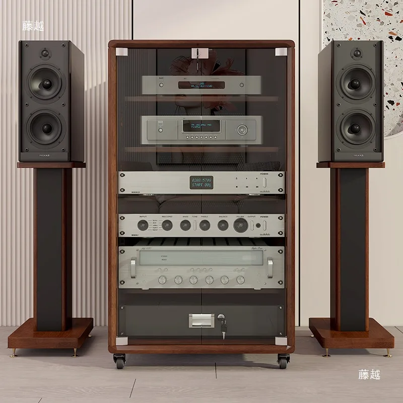 Solid wood power amplifier  Professional audio Family cabinet Audio