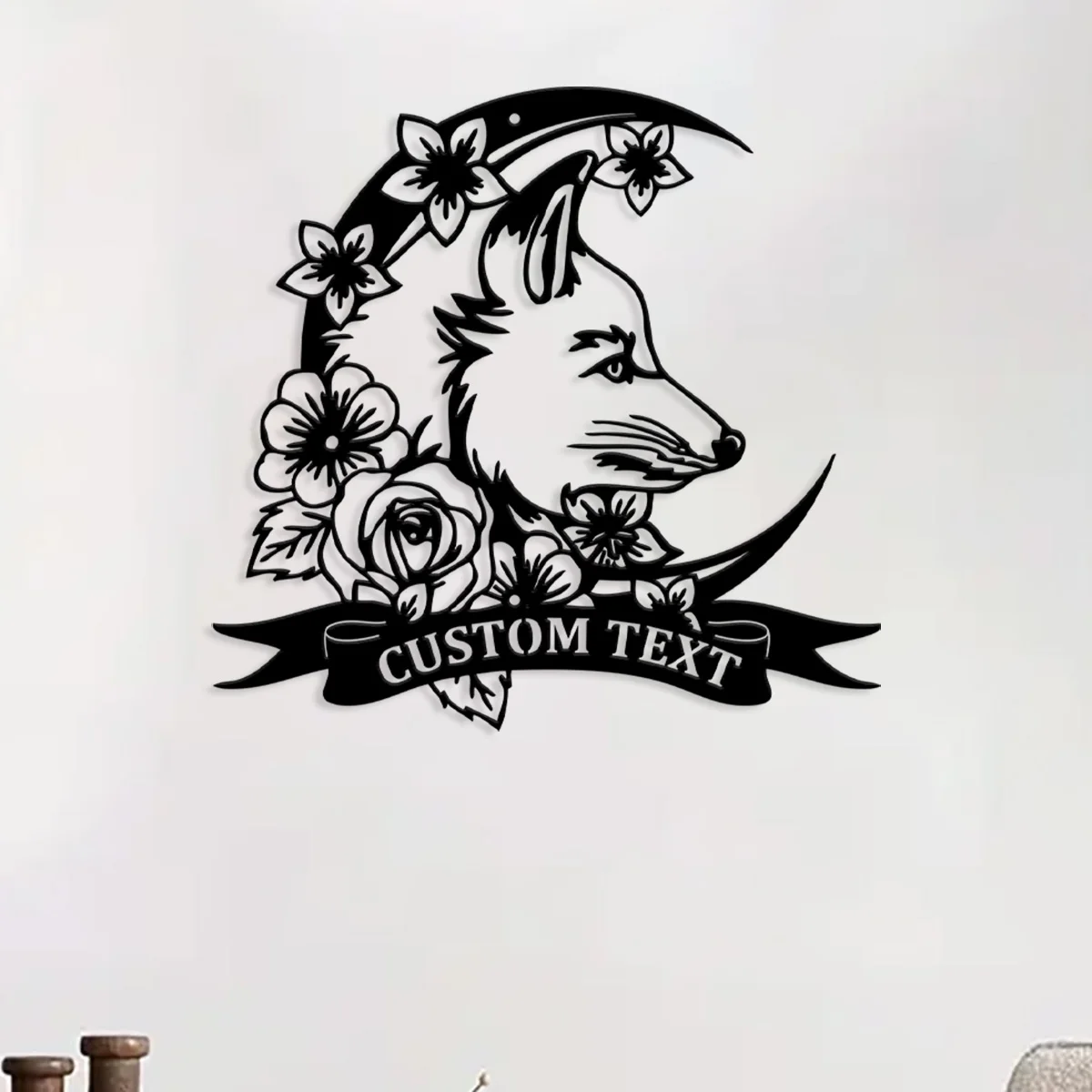 

Custom Moon Fox Metal Wall Art, Personalized Fox Name Sign Decoration For Room, Fox Metal Home Decor, Custom Fox, Moon Fox Metal