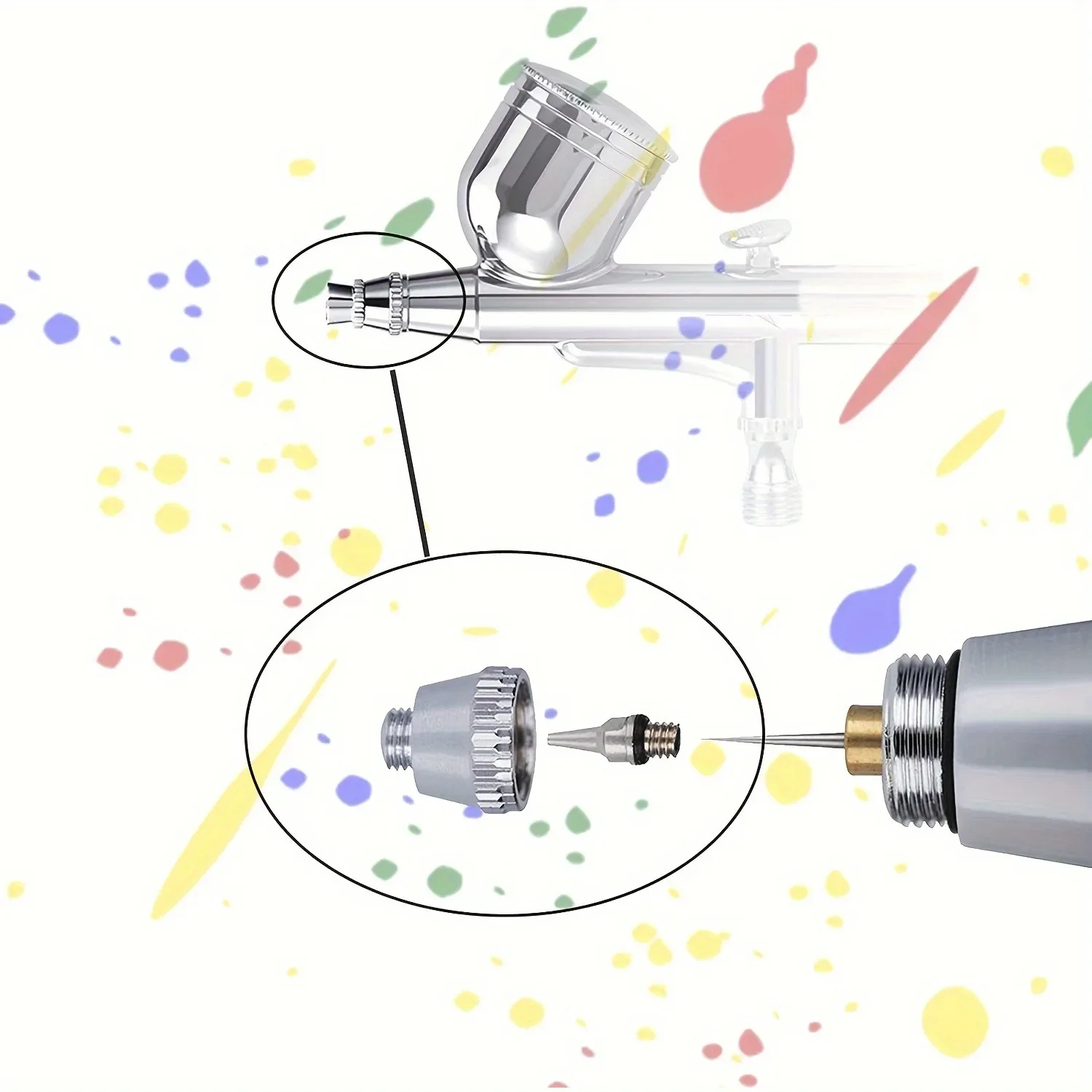 10-teiliges Airbrush-Düsen- und Nadelkappen-Set mit Schraubenschlüssel, Ersatzteile für Spritzpistolen, 0,2 mm, 0,3 mm, 0,5 mm – Detail 4