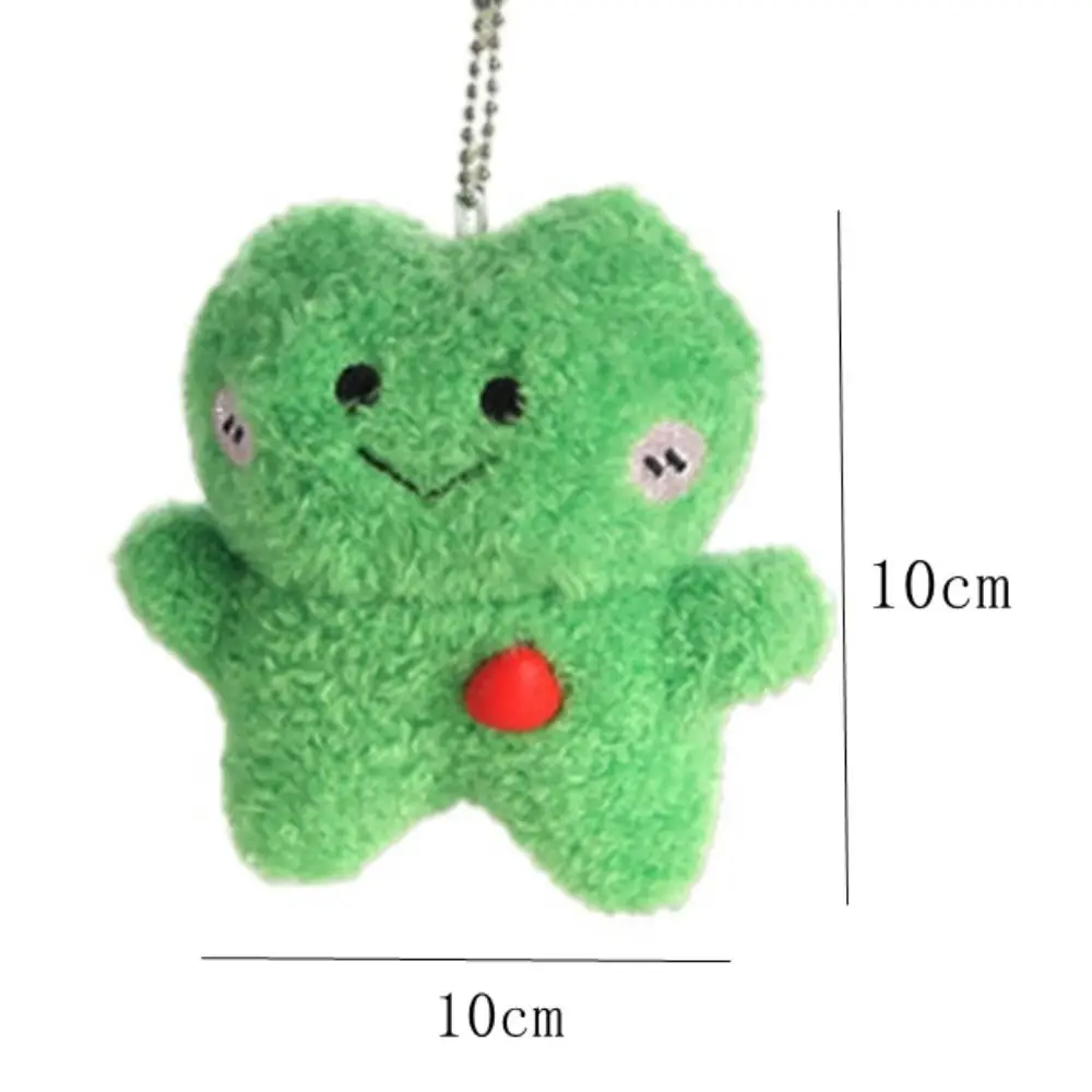 Stuffed Dolls Plush Duck Keychain Heart Small Bell Spit Bubble Frog Keyring Animals Bag Charms Bag Hanging Pendant Girl/Boy