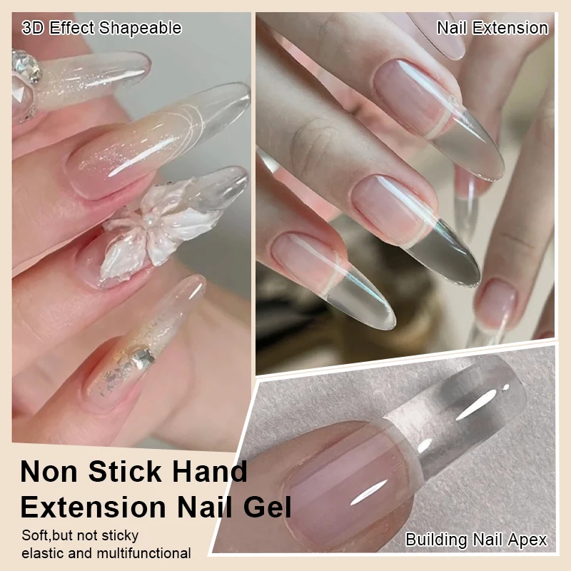 Nascido bonito 2 pçs/set15ml antiaderente extensão de mão gel unha polonês escultura flor arte do prego moldar sólido acrílico verniz gel