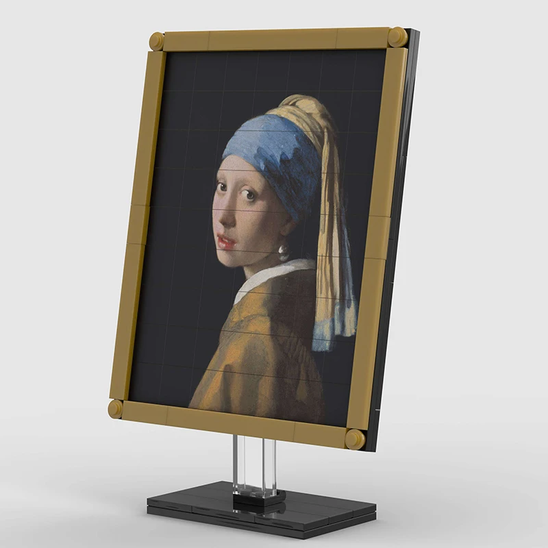 

"The Girl with the Pearl Earring" is a jigsaw puzzle made of building blocks. It is suitable for use as a desktop decoration.