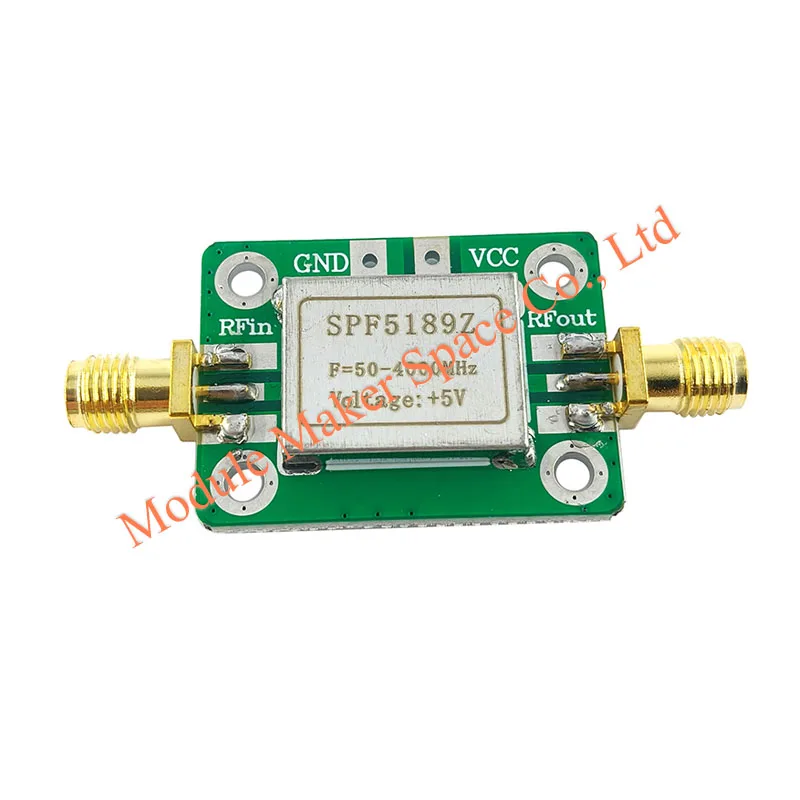 SPF5189 Low Noise Amplifier LNA 50MHz-4GHz 0.6dB NF RF Wideband High Gain Amplifier Module with EMI Shielding Cover