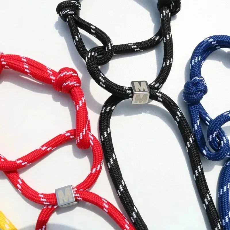 

Модный плетеный браслет из нейлоновой веревки для пары, регулируемый размер, браслет унисекс, браслет ручной работы, аксессуар для вечеринки, подарок ручной работы