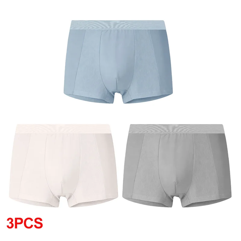 

3 Pcs Summer Men's Boxer Shorts Underwear Ultra-thin Sexy Panties Man Underpants Male Boxers Ice Silk Lingerie Underpants