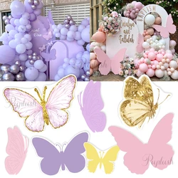 45/61/92cm Butterflies Cutouts Pink Purple Butterfly Cute KT Board Girls Princess Party Backdrop Decorations Photo Props