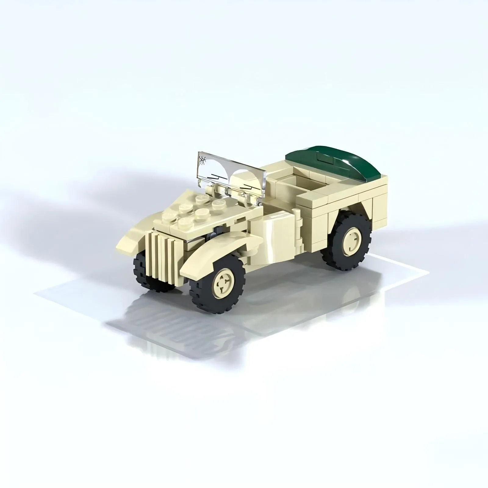 MOC Militär-Infanterie-Panzer-Bausatz, Italienisches Fiat Geländefahrzeug, Kommandofahrzeug-Modell, DIY Kinderspielzeug, Geburtstagsgeschenk für Jungen – Detail 1