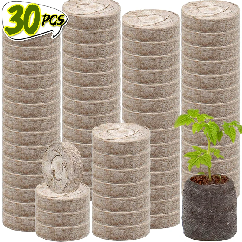 10/30PCS Planting Seedling Block Starter Plug Nutrient Compressed Peat Block Media Cube Greenhouse Garden Supplies Nursery Pots