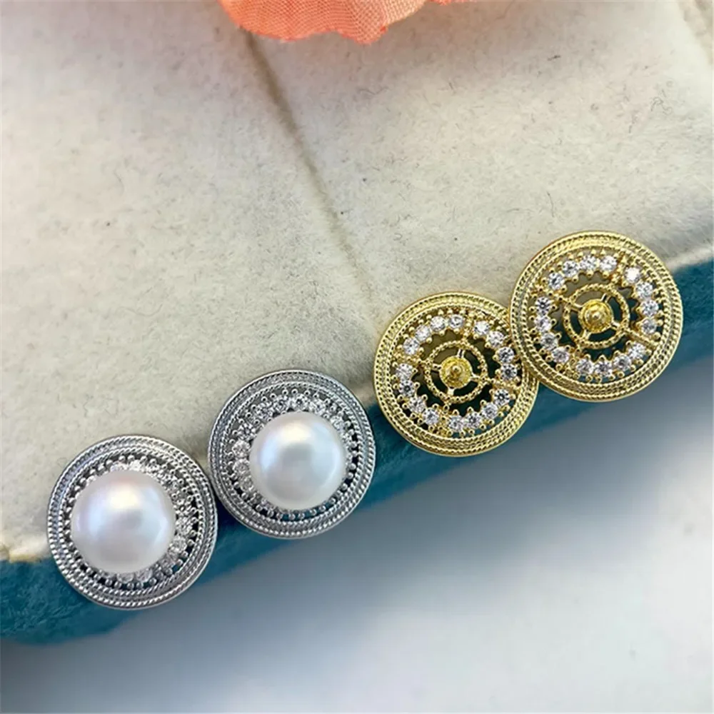 

Gold Plated Pearl Earring Settings, DIY Jewelry Making Supplies, Blank Ear Stud Bases for Handmade Accessories, 1Pair No Pearl