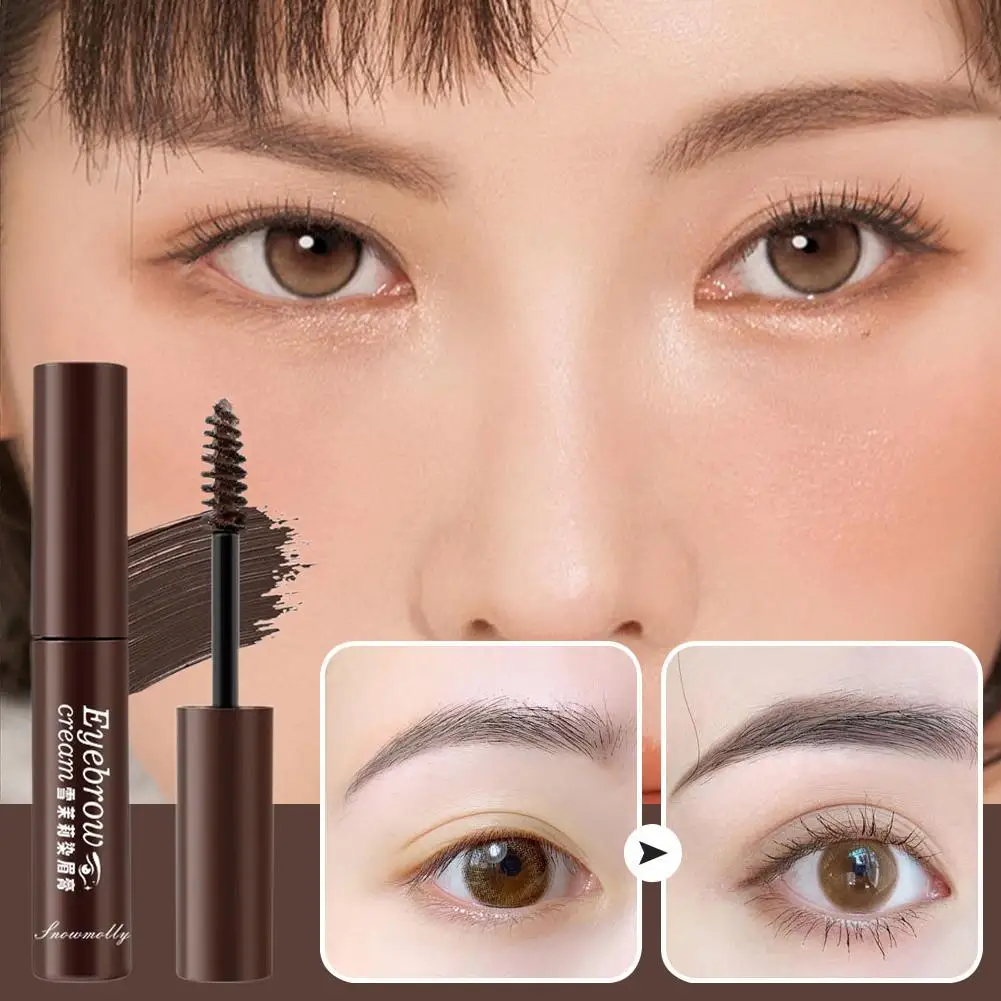 Tinte de cejas 3D resistente al agua, tinte líquido Natural negro marrón, tinte de cejas de larga duración con herramienta de maquillaje con pincel