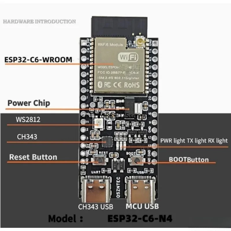 ESP32-C6 Development Board ESP32-C6-DevKitC-1 WIFI6 BLE Zigbee/Thread