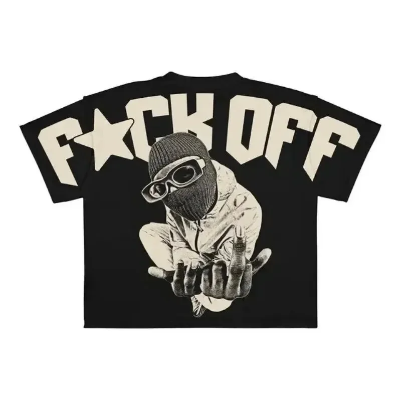 

2025 Summer Y2K Vintage Gothic Skull Graphic Printed T-Shirt Men's and Women's Extra Large Size Casual Cotton Short Sleeve