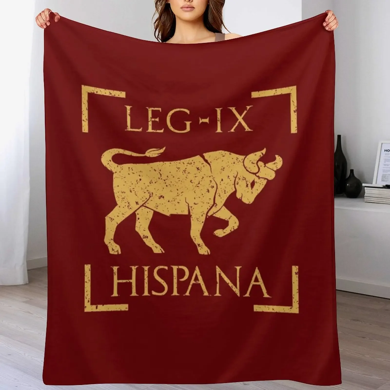 

Legio IX Hispana Taurus Emblem Roman Legion Throw Blanket Flannel Soft Plush Plaid Soft Beds Decorative Throw Blankets