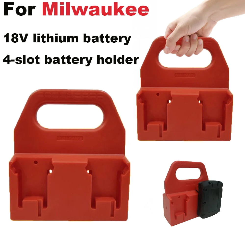 New Battery Mount Holder Portable Storage Rack Basket Bracket Holder For Milwaukee M18 18V Battery (NO Batteries)