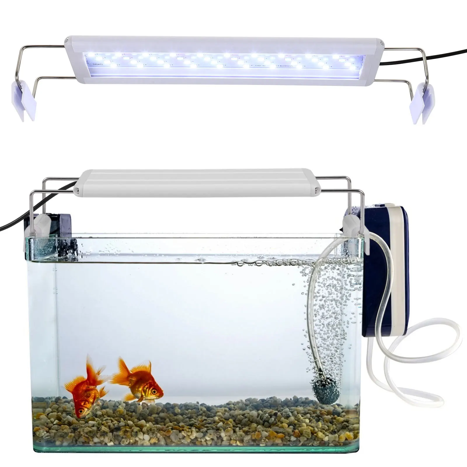 

1Pcs LED Fish Tank Light Plastic Aquarium Lamp Us Plug for 30-40cm Aquarium Long Life Easy Operation High Penetration