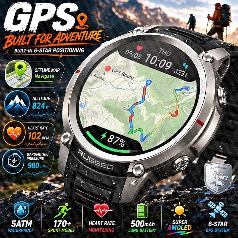 Outdoor Adventure World - Neue Outdoor-Abenteuer-Smartwatch mit integriertem GPS für