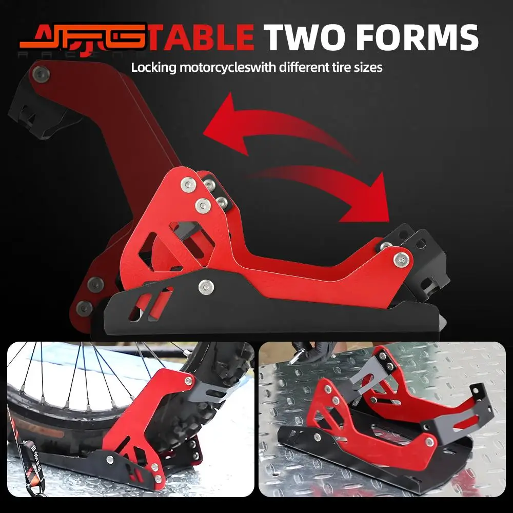 

Motorcycle Trailer Front Wheel Stand Parking wheel Chock Upright For Mount Trailer rack Fixed Frame Dirt Bike Heavy-duty IRON