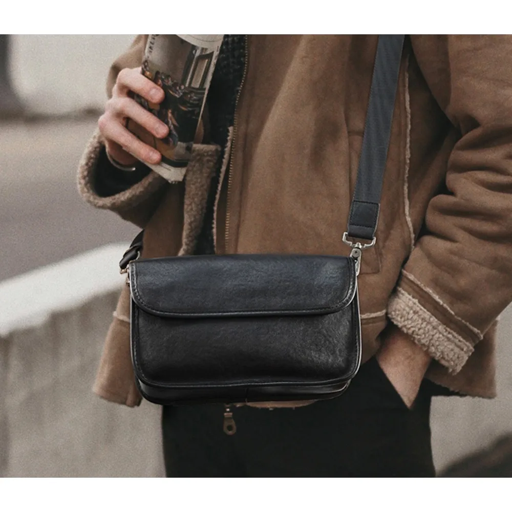 

Leather Messenger Bag Commuter Casual Shoulder Versatile Simple Multi-functional High-end Fashion Men's Bag Portable Travel