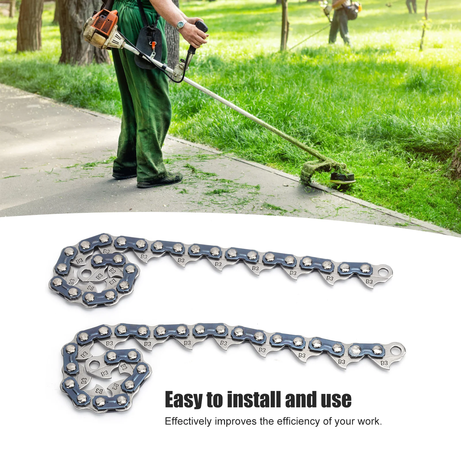 

F2 2pcs Wearproof Trimmer Head Chain Set for Garden Lawn Mower Brush Cutter Grass-Beating And Weeding Accessory Replacement