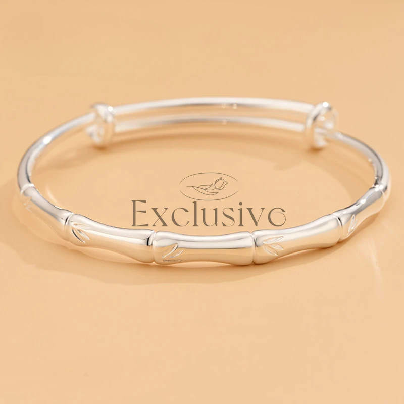Bamboo Bracelet New Chinese Cool Sterling Silver Push-pull Bracelet Gift