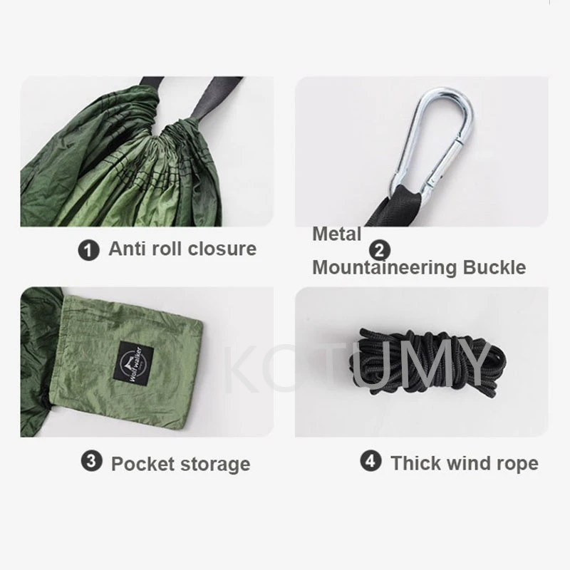 Camping Hammock Outdoor Parachute Hammocks Swing Sleeping Hammock Camping Stuff Single or Double Person Anti Roll Nylon