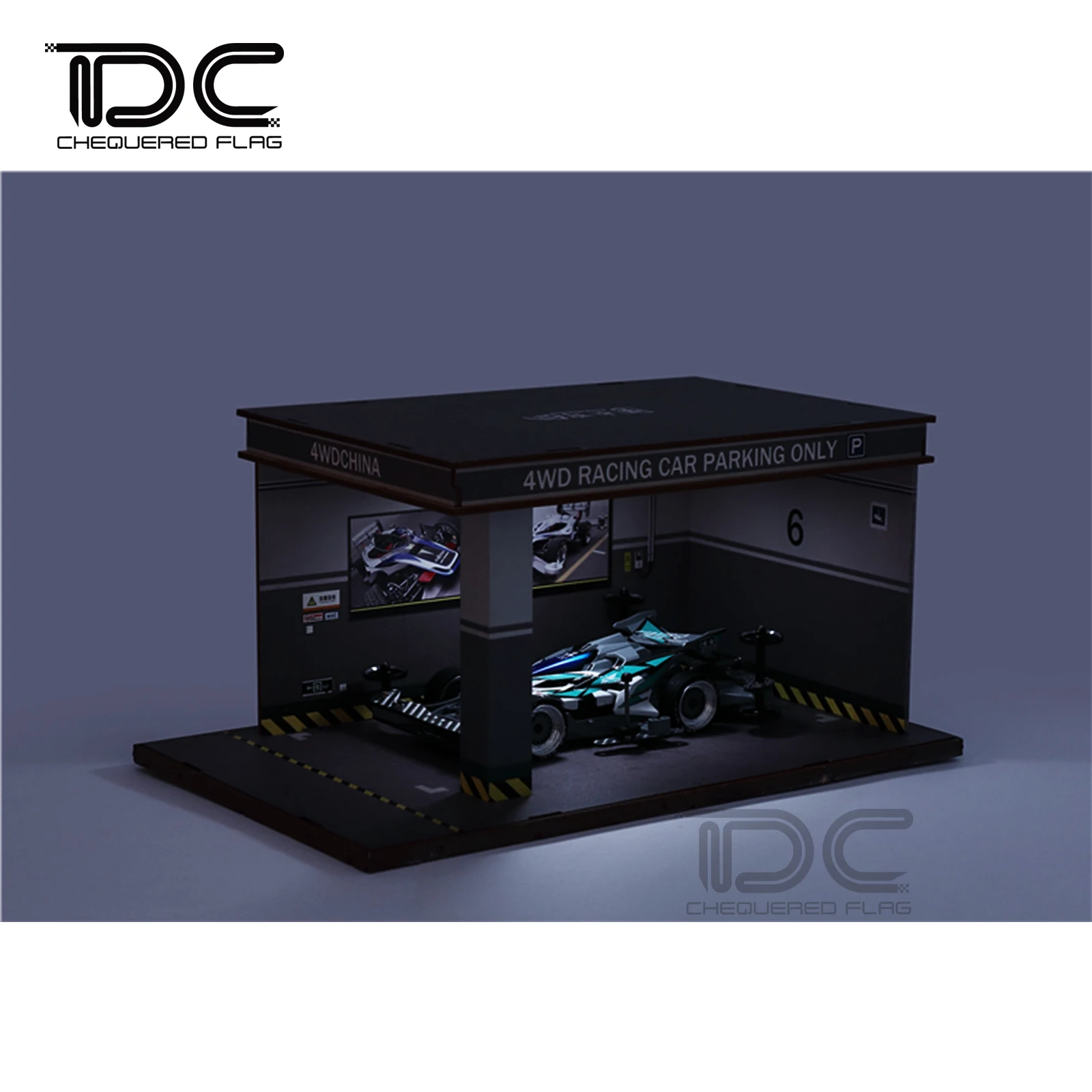 1/32 Rc Auto Display Box Ondergrondse Garage Parkeerplaats Voor Tamiya Mini 4WD Transparantie Stofdicht Collection Afstandsbediening